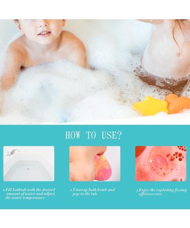 JIANGYUE Bath Bombs for Kids - Set of 4 Natural Fizzies with Toys Inside | Organic Bubble Bath Bombs for Boys and Girls | Birthday Gifts - Buy Online on GoSupps.com