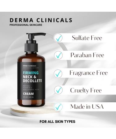 Firming Neck Cream with Retinol & Vitamin C - Anti-Aging Moisturizer for Neck & D collet - 4oz - Buy Online on GoSupps.com