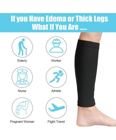 Acwoo Compression Stockings for Men & Women | Calf Medical Compression Socks 15-21mmHg | Ideal for Running & Sports | Black - Buy Online on GoSupps.com