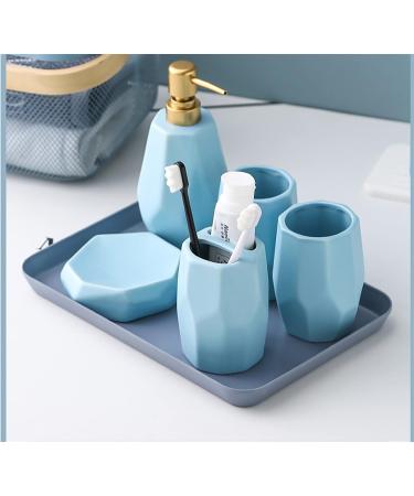 Riner Ceramic Soap Dispenser & Toothbrush Holder Set | Stylish Bathroom Decor | International Shipping - Buy Online on GoSupps.com