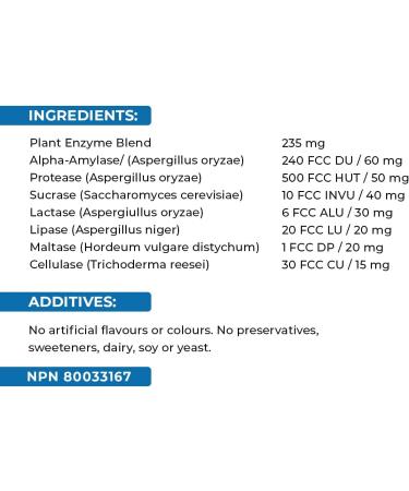 Swiss Natural Plant Digestive Enzymes | Digestive Aid | No Artificial Flavours or Preservatives | Dairy & Soy Free | 60 Vegetarian Capsules - Buy Online on GoSupps.com
