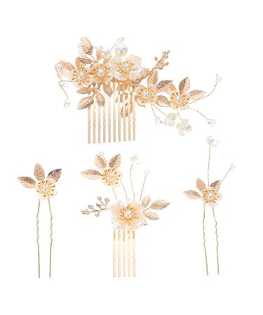 FRCOLOR Bride Hair Comb 1 Set Wedding Hair Comb Bridal Hair Accessories Flower Hair Pin Hair Clip Rhinestone Bobby Pins Bride Hair Pin Bride Accessories Bridal Headdress Rhinestones