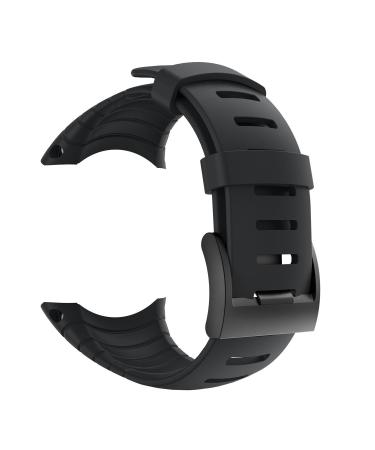 PATROHOO Suunto Core Strap, Rubber Replacement Watch Band for Suunto Core SS014993000. black