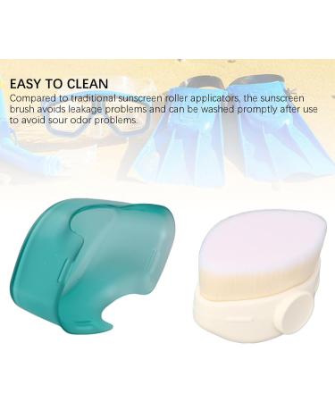 Kids Sunscreen Brush Compact Skin Friendly Multipurpose Soft Bristles Kids Sunscreen Applicator with Protective Cover for Travel (Green) - Buy Online on GoSupps.com