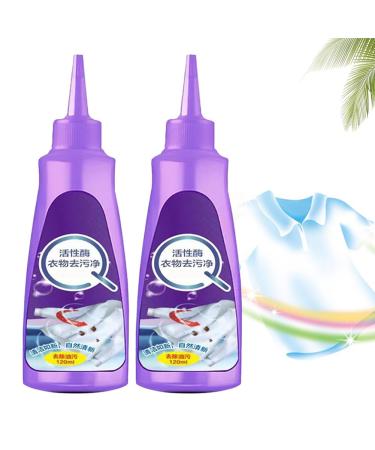 Active Enzyme Laundry Stain Remover - White Shirt Guardian Active Enzyme Laundry Stain Remover Garment Stubborn Stain Cleaner Oil Remover Clothing Quick Laundry Dry Cleaner (2PCS)