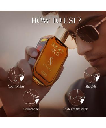 Nisaraa Smoky Oud Strong Perfume for Men -100ml | Long Lasting Eau De Parfum for Men | Woody Fruity-Amber Fragrance | With Apple Orange Bergamot Dry Amber Musk Notes | EDP Scent for men - Buy Online on GoSupps.com
