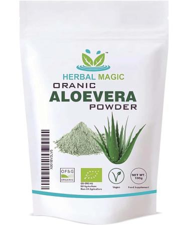 Herbal Magic's Organic Aloe Vera Powder Natural Face Hair Mask Sparkle your smoothies shakes baking Premium Quality -100gm (Pack of 2) 100.00 g (Pack of 2) - Buy Online on GoSupps.com