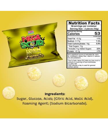  Barnetts Barnetts Sweets Mega Sour Candy Lemon Lemon (227g) - Buy Online on GoSupps.com