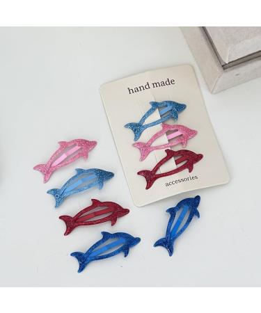 hgnxa Girls Hair Clip with Glitter Women Kid Hairgrips Dolphin Headdress Barrettes Dolphin Shape Sweet 2000s Girls Hairpins Red - Buy Online on GoSupps.com