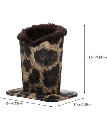 Milists Plush-Dressed Anti-Scratch Leather Glasses Holder - Silver Leopard for Desks & Bedside Tables | Shop Internationally - Buy Online on GoSupps.com
