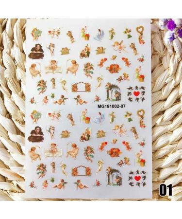 Decor Water Transfer Stickers Nail Art Decoration Flower And Leaf Pattern 3D Nail Art Sticker Nail Decal Stickers Angel Pattern Stickers - Buy Online on GoSupps.com