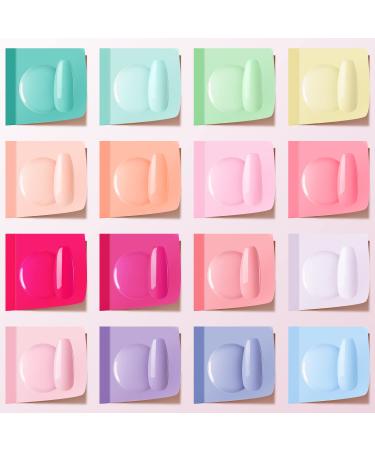 Gellen 16 Colors Gel Nail Polish Kit with Top & Base Coats - Trendy Rainbow Pastel Home Gel Manicure Set - Buy Online on GoSupps.com
