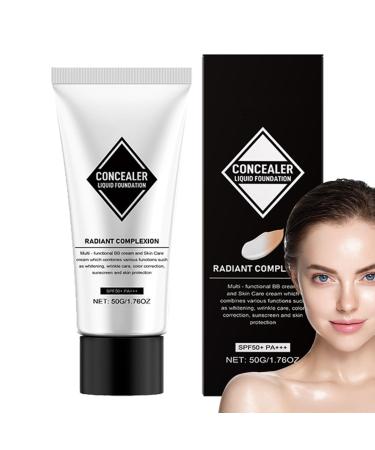 Color Matching Foundation Liquid Concealer Foundation | 1.76oz Color Changing Mature Skin Foundation Moisturizing Tone Correction Liquid Base Makeup SPF 50+ BB