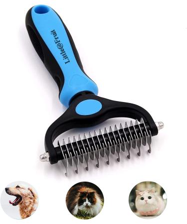 AUDALA Pet Dematting Comb Double Sided Dematting and Shedding Brush Undercoat Rake Comb for Dogs and Cats Dedicated Pet Grooming Tools