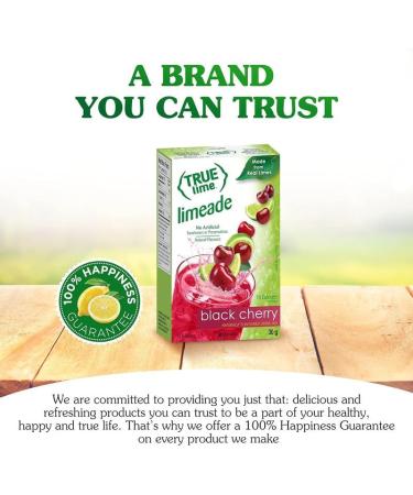 TRUE LIME Black Cherry Limeade Drink Mix (10 Packets) | Made from Real Limes | No Preservatives No Artificial Sweeteners Gluten Free | Water Flavor Packets & Water Enhancer with Stevia (6-Pack) - Buy Online on GoSupps.com