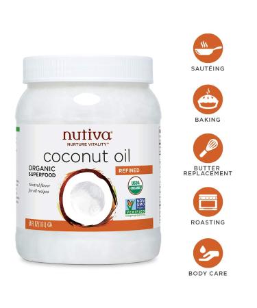 Nutiva Organic Refined Coconut Oil 54 fl oz | Healthy Cooking & Skin Care - Buy Online on GoSupps.com