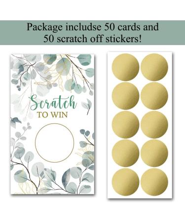 Haizct 50 Pack Watercolor Eucalyptus Blank Gift Certificate Scratch Off Cards for Small Business Spa Beauty Makeup Hair Salon Baby Shower Country Wedding Bridal Shower Gold-GK080 - Buy Online on GoSupps.com