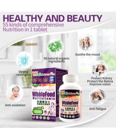 NOTO WholeLove Plus Women's Organic Whole Food Multivitamin 60 Tables Health Supplements for Immune Support Vitamin Vegan - Buy Online on GoSupps.com