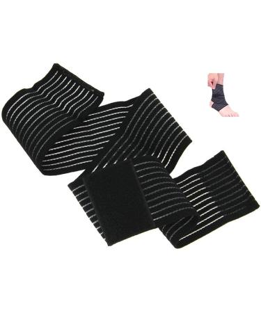 Kids Ankle Support - Ankle Compression Band Wrap Strap Tape Lightweight and Adjustable Elastic Thin Ankle Foot Brace for Sprained Ankle After Fracture Drop Foot Black