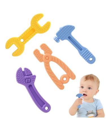 4 Pcs Teething Toys for Babies 0-6 Months 6-12 Months Baby Teething Toys Set BPA Free Silicone Infant Molar Teether Toys Easy to Hold Soothe Babies Sore Gums Freezable Teething Chew Toy for Boys Girls 4Pack