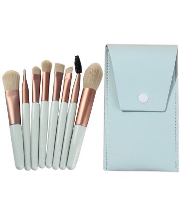 TouGod 8pcs Makeup Brushes Set with Leather Bag Professional Portable Travel Powder Concealer Blush Eye
