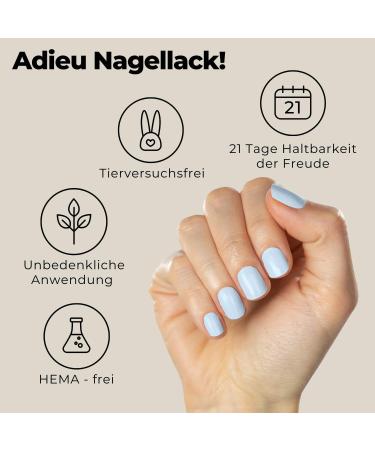 Miss Sophie Into the Blue Nail Film - Single Blue Nail Wraps | 24 Ultra-Thin Self-Adhesive Foils for Long-Lasting Manicures - Buy Online on GoSupps.com