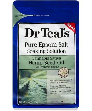 Dr Teal's Hemp Seed Oil Epsom Salt Soak 3 LBS + Foaming Bath 34 FL OZ Bundle - Buy Online on GoSupps.com