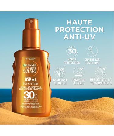 L'Or al Garnier Ambre Solaire Ideal Bronze protective sunscreen milk spray SPF30150 ml - Buy Online on GoSupps.com
