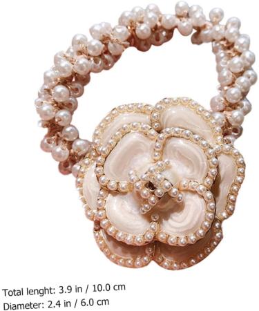 minkissy Hair Ring Camellia Hair Rope Flower Hair Band Bowknot Hair Pearl Ponytail Holder Crystal Bow Hair Band Hair Ties for Women Elastic Hair Bands Child Bracelet Girl Cotton Linen White - Buy Online on GoSupps.com