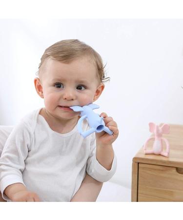 Heccei Baby Teething Ring - BPA-Free Silicone Elephant Cooling Toy for Gums | Dental Aid for 3+ Months - Blue - Buy Online on GoSupps.com