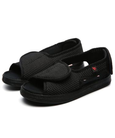 MisFun Diabetic Shoes for Men Unisex Diabetic Slippers Thumb Valgus Deforms Fat Wide Feet Diabetic Shoes Be Applicable for Swollen Feet 7 Black