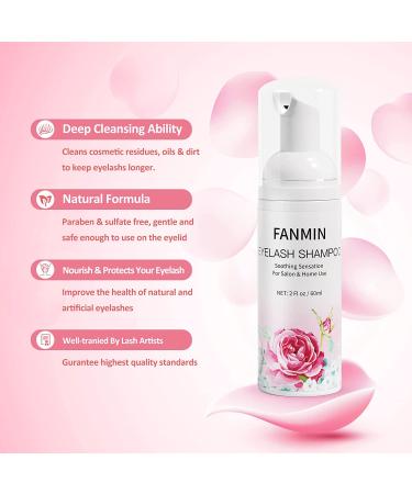 60ml Eyelash Extension Cleanser + Mascara Wand | Paraben & Sulfate Free Foaming Lash Bath for Extensions - Salon Quality Makeup Remover (2 Fl Oz) - Buy Online on GoSupps.com