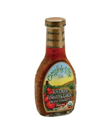 Organicville Sun Dried Tomato and Garlic Salad Dressing, Case of Six 8-Ounce Bottles