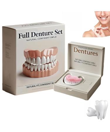 Advanced Customized Full Denture Set Silicone Reline Denture Set Silicone Dentures Set Silicone Reline Kit for Dentures Soft & Safe Moldable False Teeth Set (1pcs)