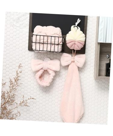 WOONEKY 1 Set Dry Hair Towel Set Body Powder Puff Bathroom Supplies Bath Sponge Bath Ball Twisted Yarn Pink - Buy Online on GoSupps.com