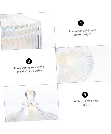 minkissy Manicure Cup with Lid Glass Container with Lid Glass Candy Jars with Lids Nail Art Brush Glass Tumbler with Lid Glass Storage Jars with Lids Nail Crystal Bowl Jam Ice Cream Bowl - Buy Online on GoSupps.com