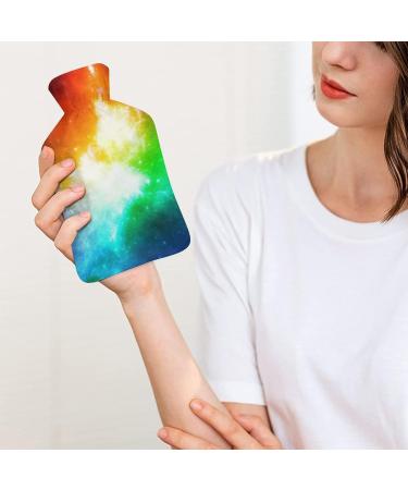 Color Galaxy Hot Water Bottle with Plush Cover - Hand Warmer for Adults & Children | 26.5x15.3cm | International Shipping - Buy Online on GoSupps.com