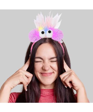 Funny Headband Crazy Light up Silly Hairband Purple Monster Headbands Quirky Plush Birthday Headwear Festival LED Sparkly Themed Party Holiday for Children Teens Adult - Buy Online on GoSupps.com