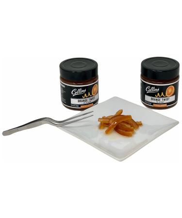 Collins Orange Twist in Syrup Bundle with Stainless-Steel Tweezer - Perfect for Cocktails & Desserts - Buy Online on GoSupps.com