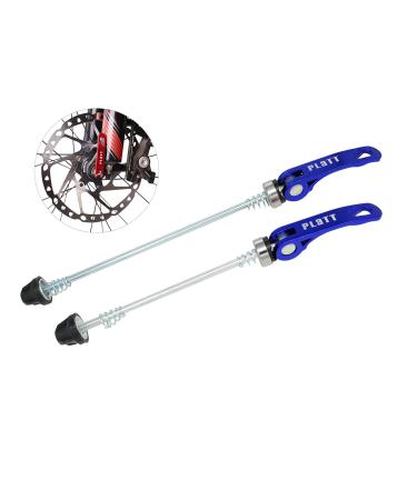 PLATT Bike Wheel Hub Skewers MTB Quick Release Skewers Front and Rear Axle Fit for Road Bike,Mountain Bike,BMX (1Pair) blue