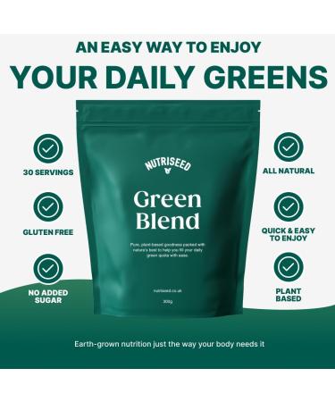 Nutriseed Green Blend: Powerful Superfoods & Adaptogens | Vegan, Gluten-Free, All Natural - 30 Servings - Buy Online on GoSupps.com