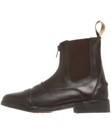 EQUISTAR Girl's All-Weather Synthetic Zip Paddock Boots 3 Brown