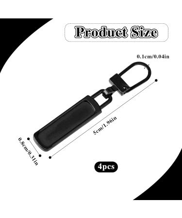 4-Piece Universal Metal Zipper Pulls - Replacement Parts for Jeans Jackets Suitcases & More (Black) - Buy Online on GoSupps.com