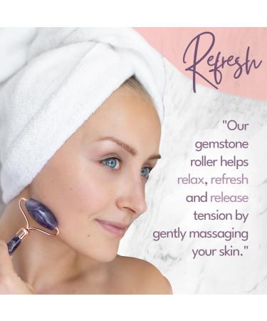 Buy Celestial Silk Amethyst Face Roller - Premium Anti-Aging Facial Massager | Genuine Natural Amethyst Gemstone for Skin Care - International Shipping Available - Buy Online on GoSupps.com