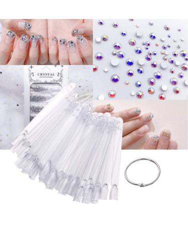 Uonlytech 50pcs Nail Color Display Sticks | Clear Nail Sticks with Ring Fan | Nail Practice & Clamps for Manicure - Buy Online on GoSupps.com