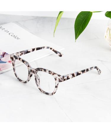 Kokobin Oversized Anti-Blue Light Reading Glasses for Women - Stylish Gray Leopard Square Frame (3.5 Diopters) | Fashionable Computer Glasses - Buy Online on GoSupps.com