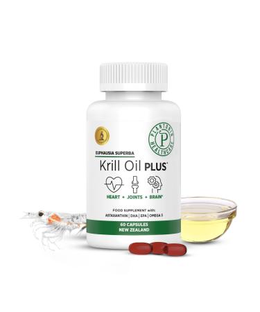 Plantonin Antarctic Krill Oil 1000mg Softgels - Packed with 400 mg Marine Phospholipids with EPA & DHA Omega 3 and Astaxanthin - Fish Oil Alternatives - 2 Months Supply Krill Oil - 1000mg