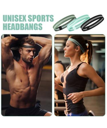 Shop Lophe Sports Hair Bands - 3 Pack Elastic Headbands for Yoga Running & Football | Slipproof Moisture-Wicking | Unisex - Black Green & Blue - Buy Online on GoSupps.com