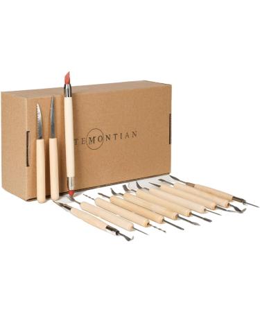 TEMONTIAN Pottery Clay Sculpting Tools 44Pcs Double Sided Set with Carrying Case - Ideal for Beginners and Professionals | Ceramic Clay Carving Tool Kit (RED) - Buy Online on GoSupps.com