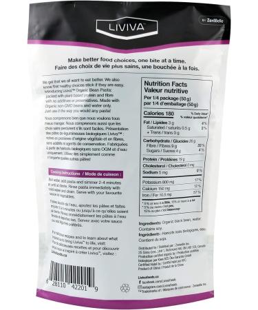 LIVIVA Organic Gluten Free Black Bean Fettuccine Noodle Pasta (2 Pk) 88 g Protein Bag - Certified Plant-Based Non-GMO Kosher Halal Vegan Keto Nutritious Pasta Plant-Based Protein Ready-to-Eat in minutes - Buy Online on GoSupps.com